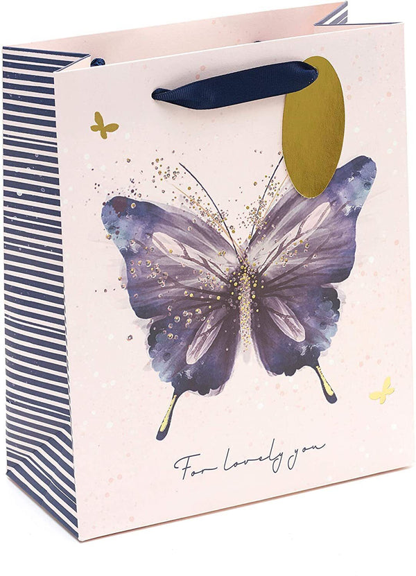 Medium butterfly-themed greeting card from UK Greetings with elegant butterfly design on the front.