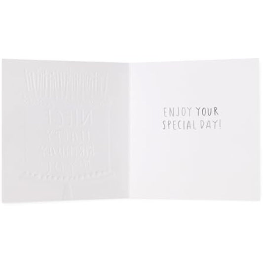 UK Greetings Cake Niece birthday greeting card with colorful cake illustration and special day message inside.