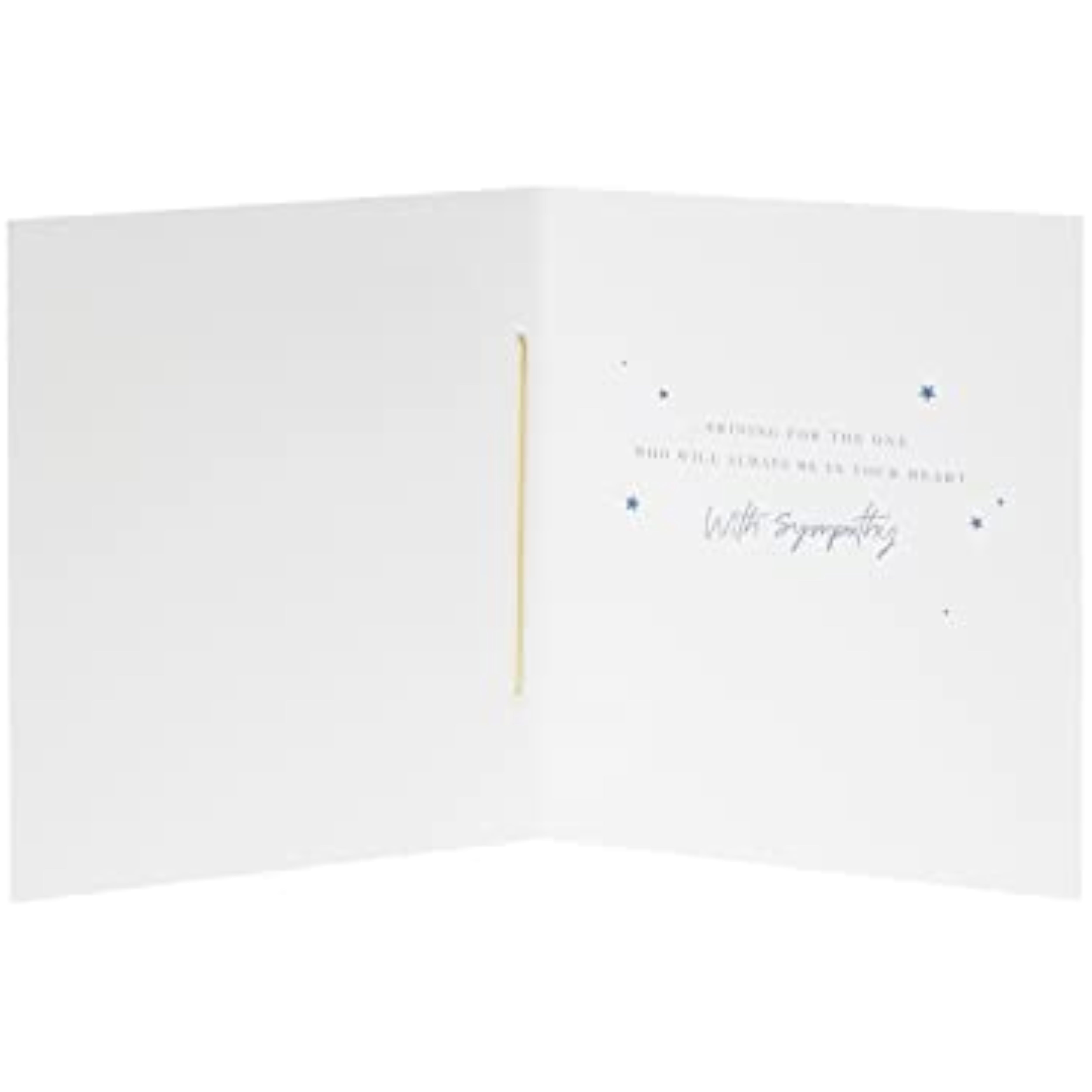 Gold star sympathy greeting card featuring celestial design from UK Greetings, suitable for expressing condolences and support.