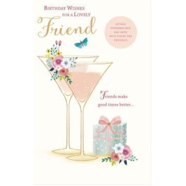 Charming cocktail-themed birthday greeting card from UK Greetings featuring colorful illustrations and celebratory design.