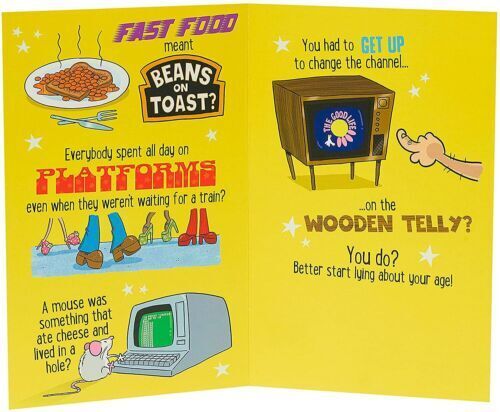 Humor greeting card for 60th birthday by UK Greetings, featuring playful design and cheeky message on the front.