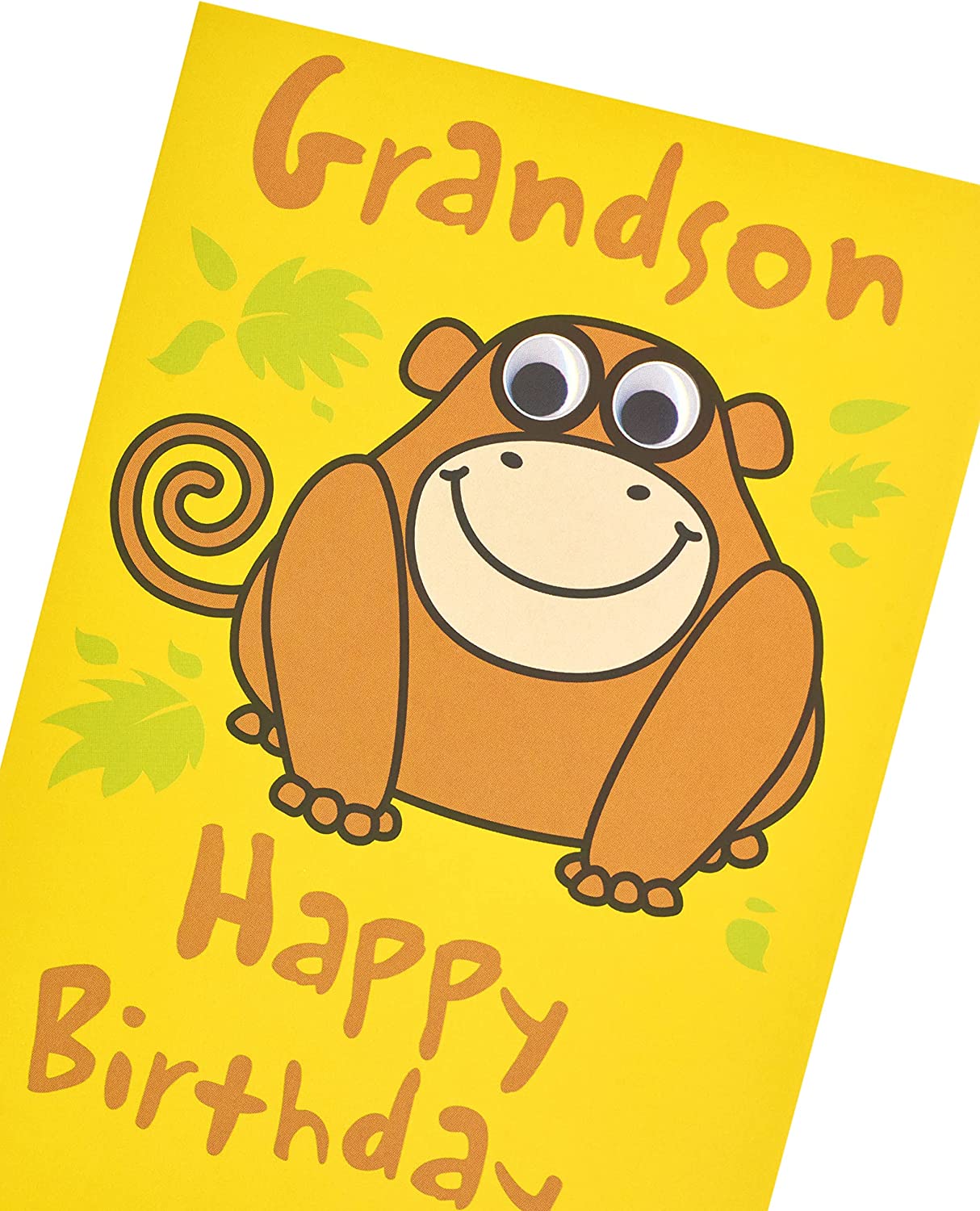 Cheeky Monkey Grandson birthday greeting card by UK Greetings featuring colorful monkey illustration and playful design.