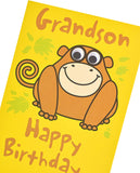 Cheeky Monkey Grandson birthday greeting card by UK Greetings featuring colorful monkey illustration and playful design.