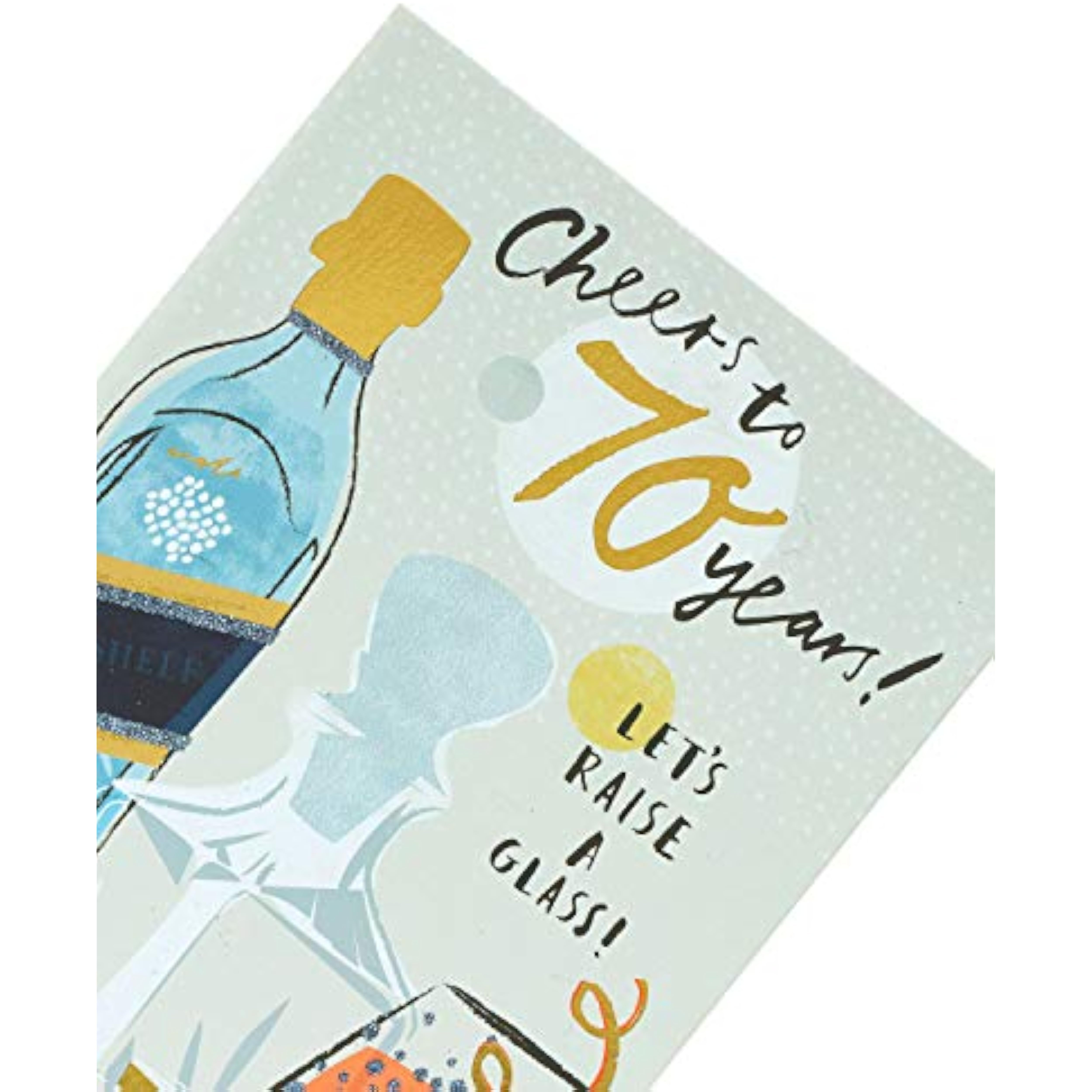 Gold foil birthday greeting card celebrating 70 years with elegant design from UK Greetings.