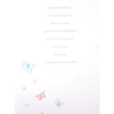 Cherished Granddaughter birthday greeting card from UK Greetings featuring colorful floral design and heartfelt message inside.