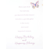 Cute greeting card for granddaughter's birthday from UK Greetings, featuring colorful floral design and heartfelt message.