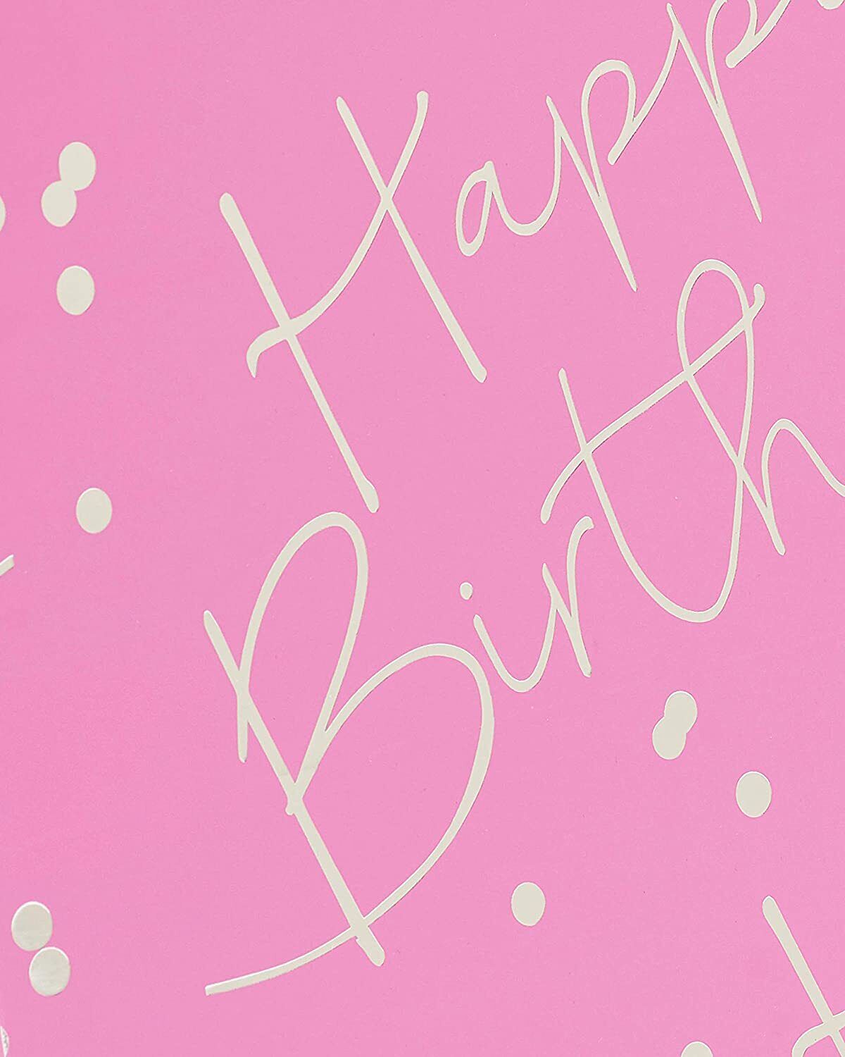 Pink happy birthday gift bag from UK Greetings with cheerful design, perfect for presenting birthday gifts.