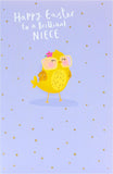 Colorful Chick Design Niece Easter Greeting Card by UK Greetings with cheerful spring illustration and festive message.