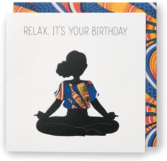 Chill Afrotouch Best Friend birthday greeting card from UK Greetings featuring colorful design and playful lettering.