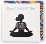 Chill Afrotouch Best Friend birthday greeting card from UK Greetings featuring colorful design and playful lettering.