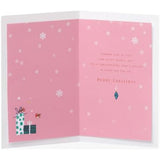 Christmas greeting card for granddaughter featuring a foil design with sweet presents, from UK Greetings.