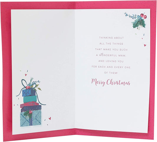 UK Greetings Christmas greeting card for grandparents featuring festive holiday design and family love message.