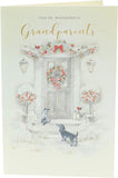 Elegant Christmas greeting card for grandparents from UK Greetings, featuring festive holiday wishes and elegant design.