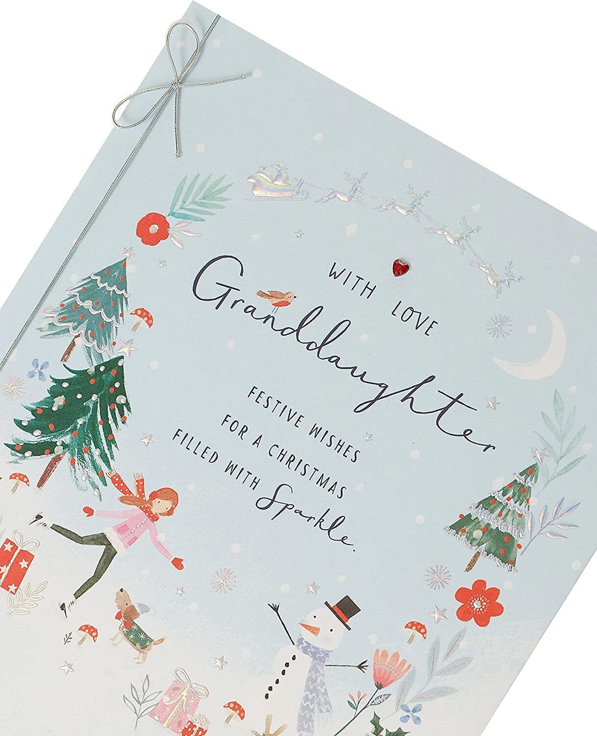 Christmas Icons Granddaughter Card greeting card featuring festive symbols and love, ideal for holiday wishes and celebrations.