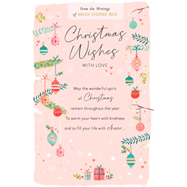 UK Greetings Christmas Wishes with Love greeting card featuring festive holiday design and heartfelt message for the season.