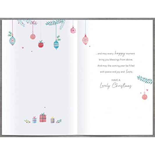 Christmas Wishes with Love greeting card by UK Greetings featuring festive holiday design and heartfelt message.