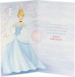 Cinderella 5th birthday greeting card by UK Greetings featuring a colorful illustration and festive design for a young girl's celebration.
