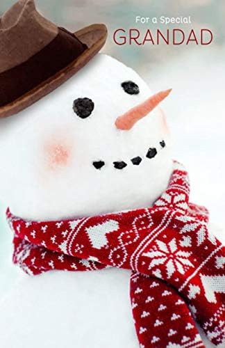 Festive snowman Christmas greeting card featuring a classic frosty snowman design for Grandad, UK Greetings.
