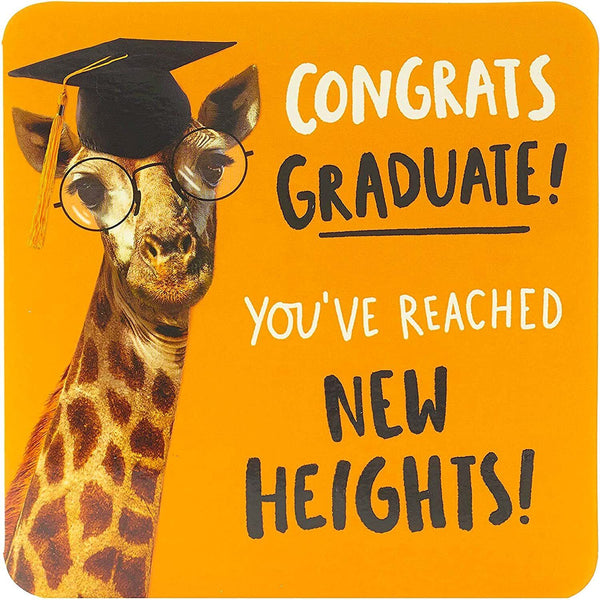 Funny university graduation greeting card with congratulatory message from UK Greetings, featuring celebratory design and university theme.
