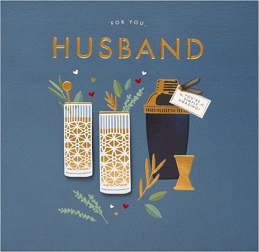 Contemporary cocktail-themed greeting card featuring a stylish design, ideal for celebrating or special occasions from UK Greetings