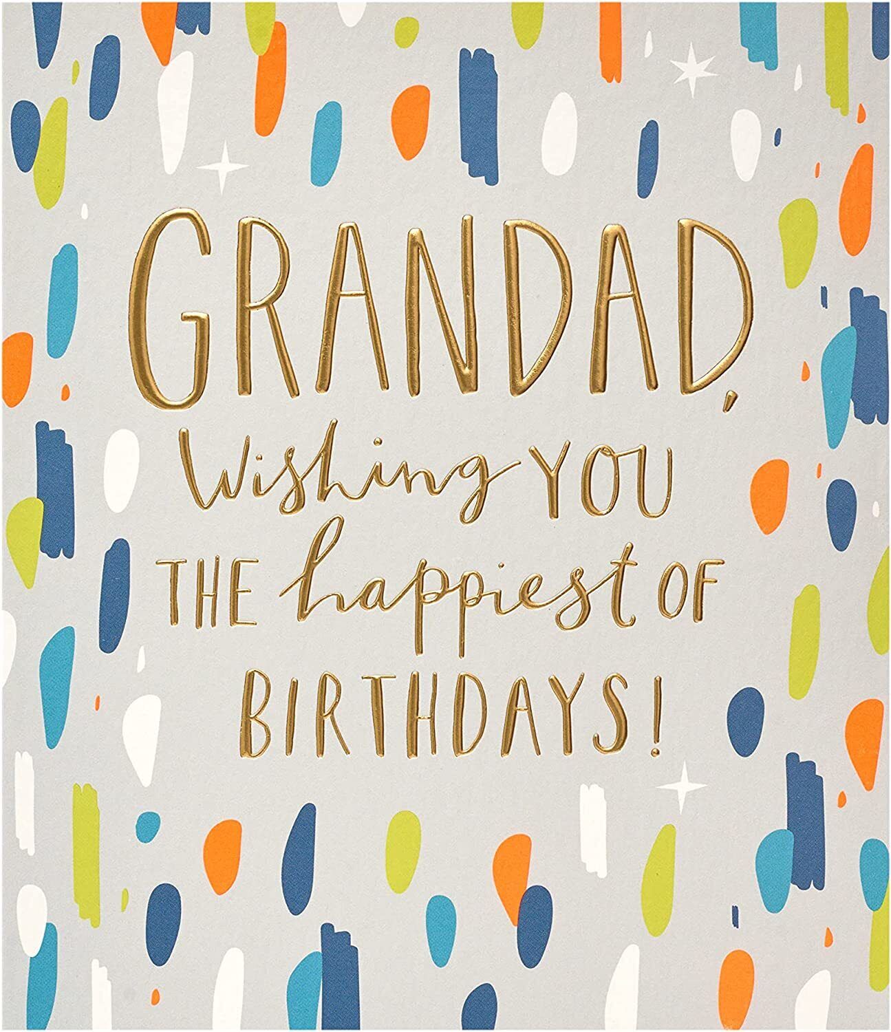 Contemporary Grandad birthday greeting card by UK Greetings with modern design and heartfelt message for grandfathers.