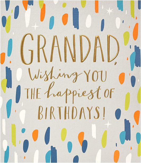 Contemporary Grandad birthday greeting card by UK Greetings with modern design and heartfelt message for grandfathers.