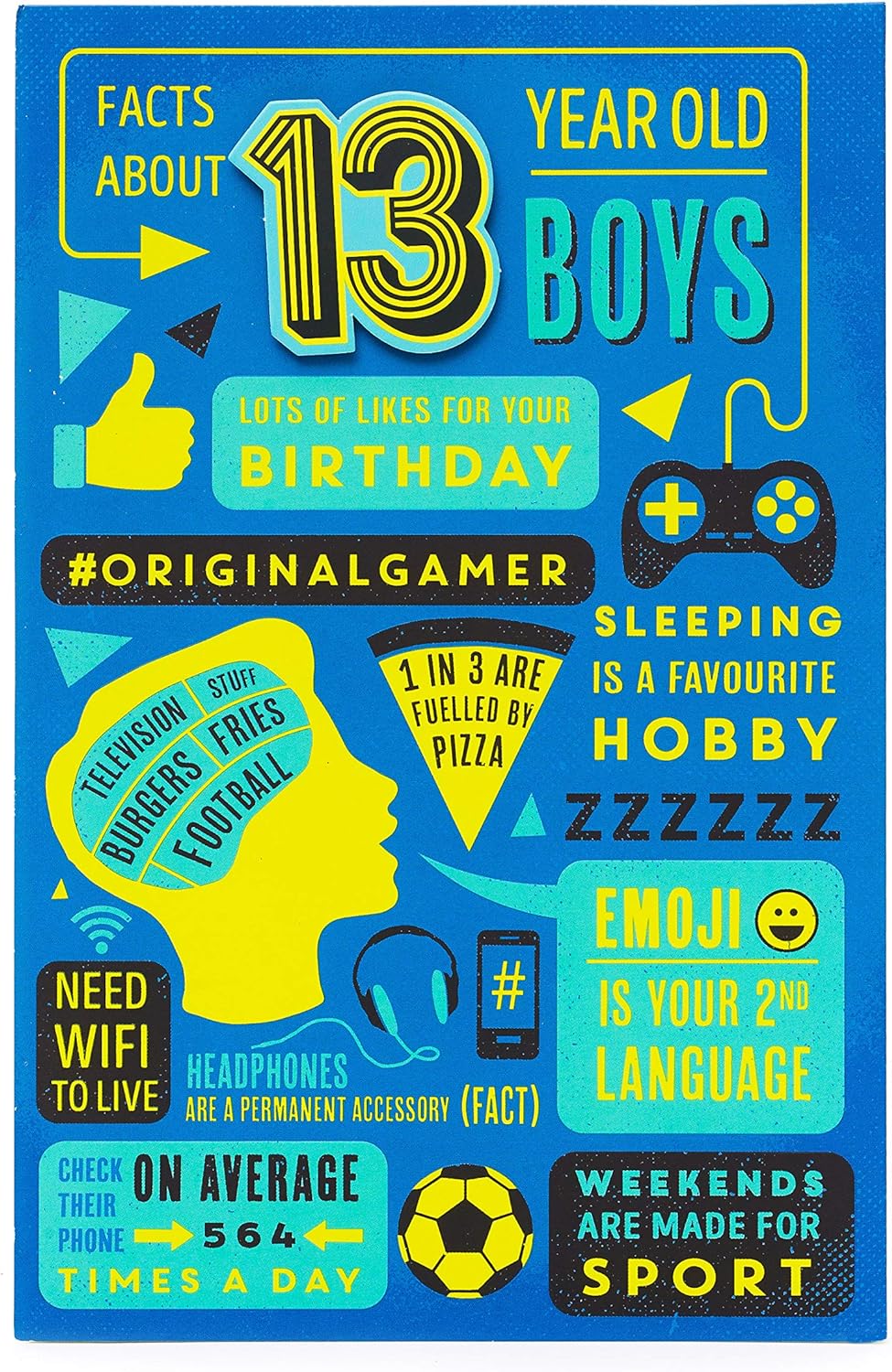 Cool Gamer Games 13th Birthday greeting card featuring gaming-themed graphics, perfect for celebrating a teen's special day.