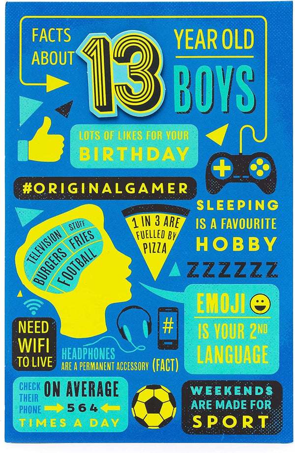 Cool Gamer Games 13th Birthday greeting card featuring gaming-themed graphics, perfect for celebrating a teen's special day.