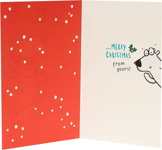 Funny Christmas greeting card featuring a cool uncle polar bear illustration from UK Greetings.
