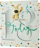 Cute 18th Boofle birthday greeting card from UK Greetings, featuring colorful cartoon character and cheerful design.