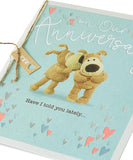 Cute Boofles anniversary greeting card by UK Greetings featuring colorful, adorable cartoon characters on a cheerful background.
