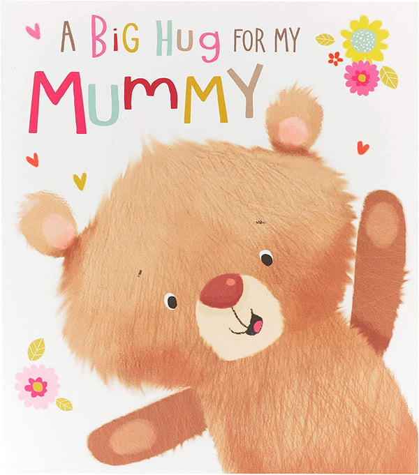 Cute Big Bear Hugs Mummy Mother's Day greeting card from UK Greetings, featuring adorable bear illustrations and heartfelt message.