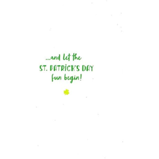 Cute hedgehog St. Patrick's Day greeting card from UK Greetings, featuring a charming hedgehog illustration and festive shamrocks.
