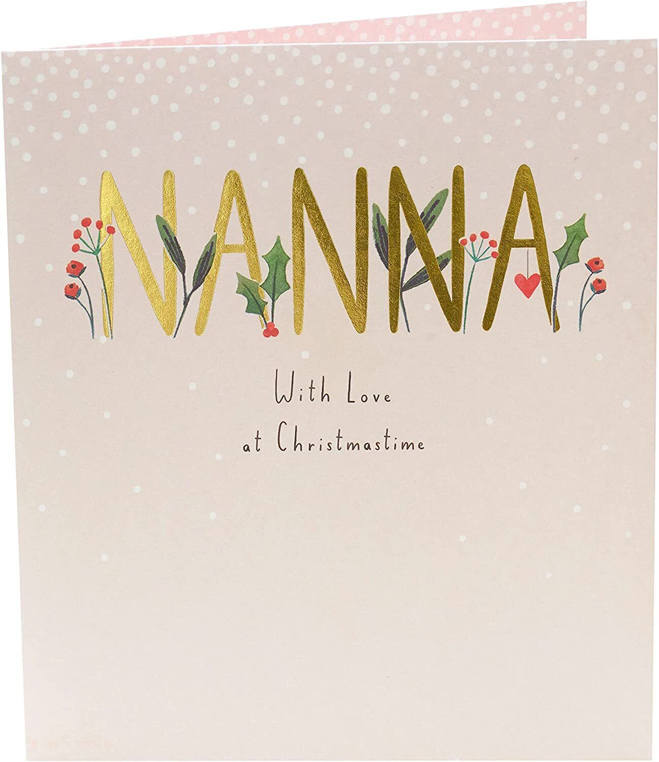 Cute Nanna Christmas greeting card with a festive holiday design from UK Greetings, featuring cheerful holiday imagery.