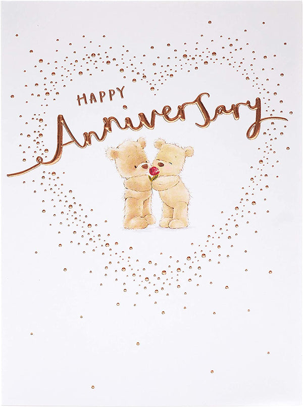 Cute teddy bear wedding anniversary greeting card by UK Greetings, featuring charming teddy design for special occasions.