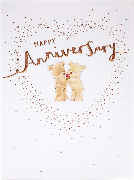 Cute teddy bear wedding anniversary greeting card by UK Greetings, featuring charming teddy design for special occasions.