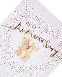 Cute teddy bears wedding anniversary greeting card by UK Greetings featuring charming teddy illustrations and heartfelt message.
