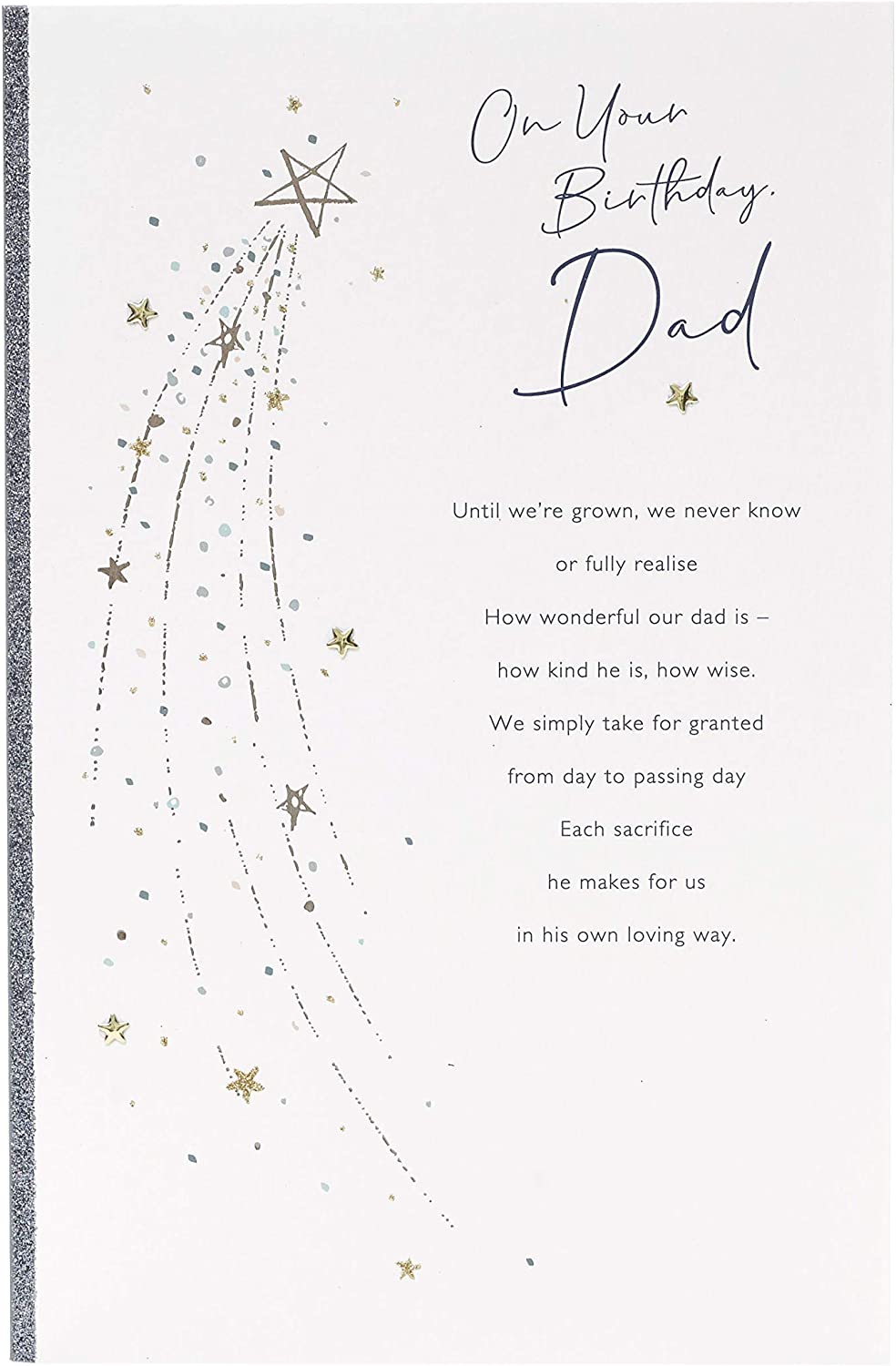 Dad birthday greeting card from UK Greetings with sentimental verse and heartfelt message for a special occasion.