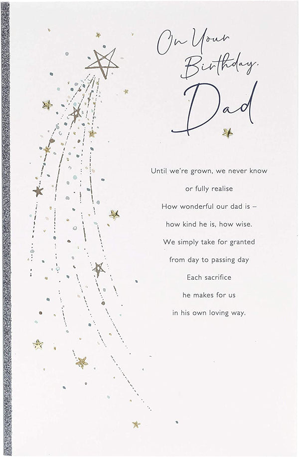 Dad birthday greeting card from UK Greetings with sentimental verse and heartfelt message for a special occasion.
