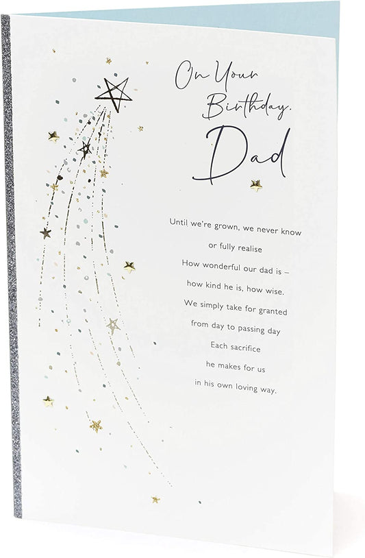 UK Greetings dad birthday greeting card featuring a sentimental verse and heartfelt design for special occasions.