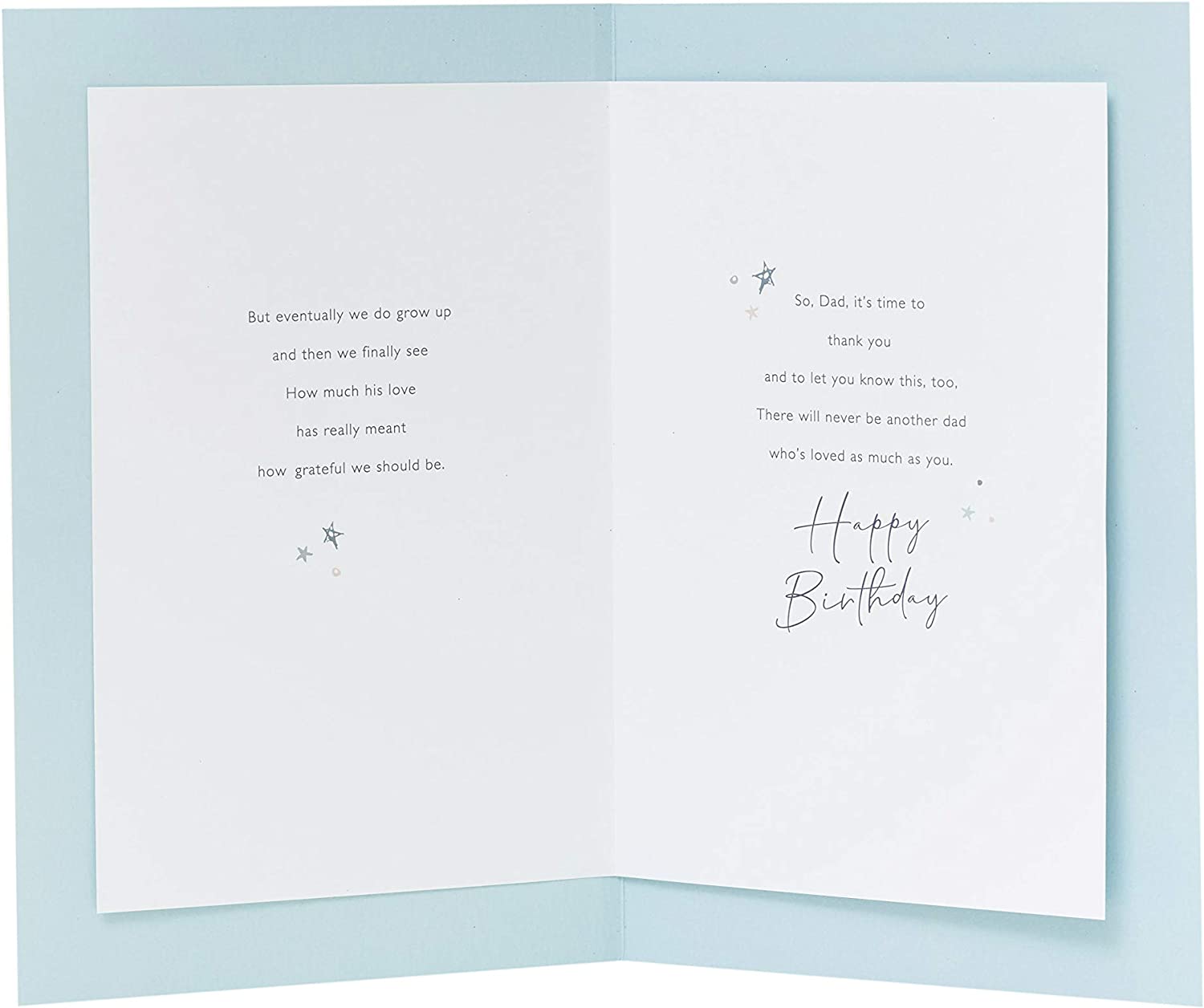 Sentimental dad birthday greeting card with heartfelt verse from UK Greetings, featuring colorful design and cheerful message.