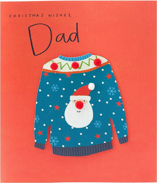 Festive Christmas greeting card with a dad-themed design, featuring holiday cheer and warm wishes from UK Greetings.