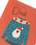 UK Greetings Dad Christmas Jumper greeting card featuring festive design and warm holiday wishes.