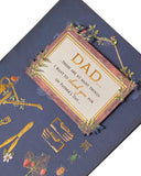 Father's Day greeting card featuring dad gardening icons with images of gardening tools and plants, suitable for UK Greetings.