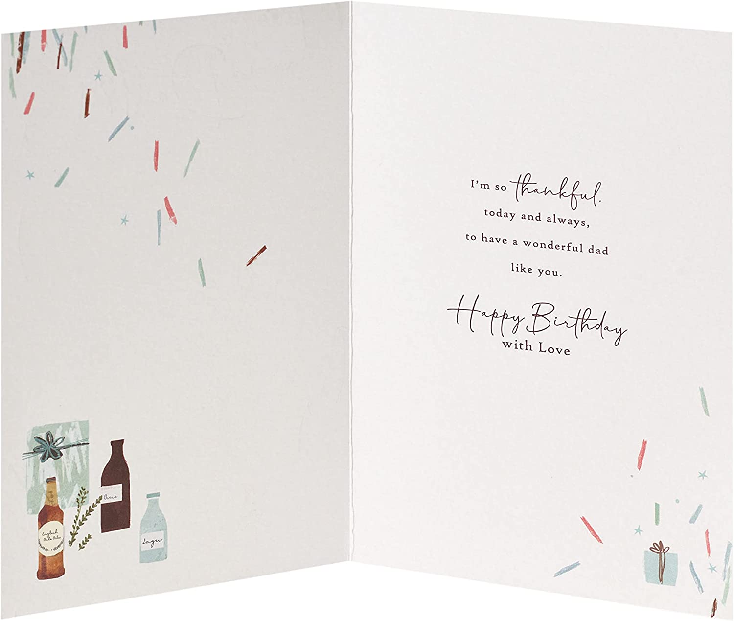 Sentimental birthday greeting card for dad from UK Greetings featuring heartfelt poem and decorative design.
