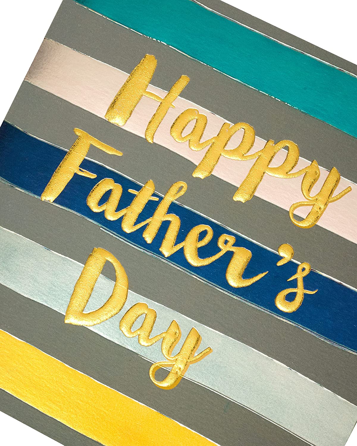 Father's Day greeting card with colorful striped design and "Dad" message, from UK Greetings.