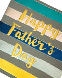 Father's Day greeting card with colorful striped design and "Dad" message, from UK Greetings.