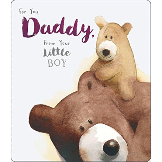 Cute Albert Bear Father’s Day greeting card from UK Greetings featuring a little boy and daddy theme.