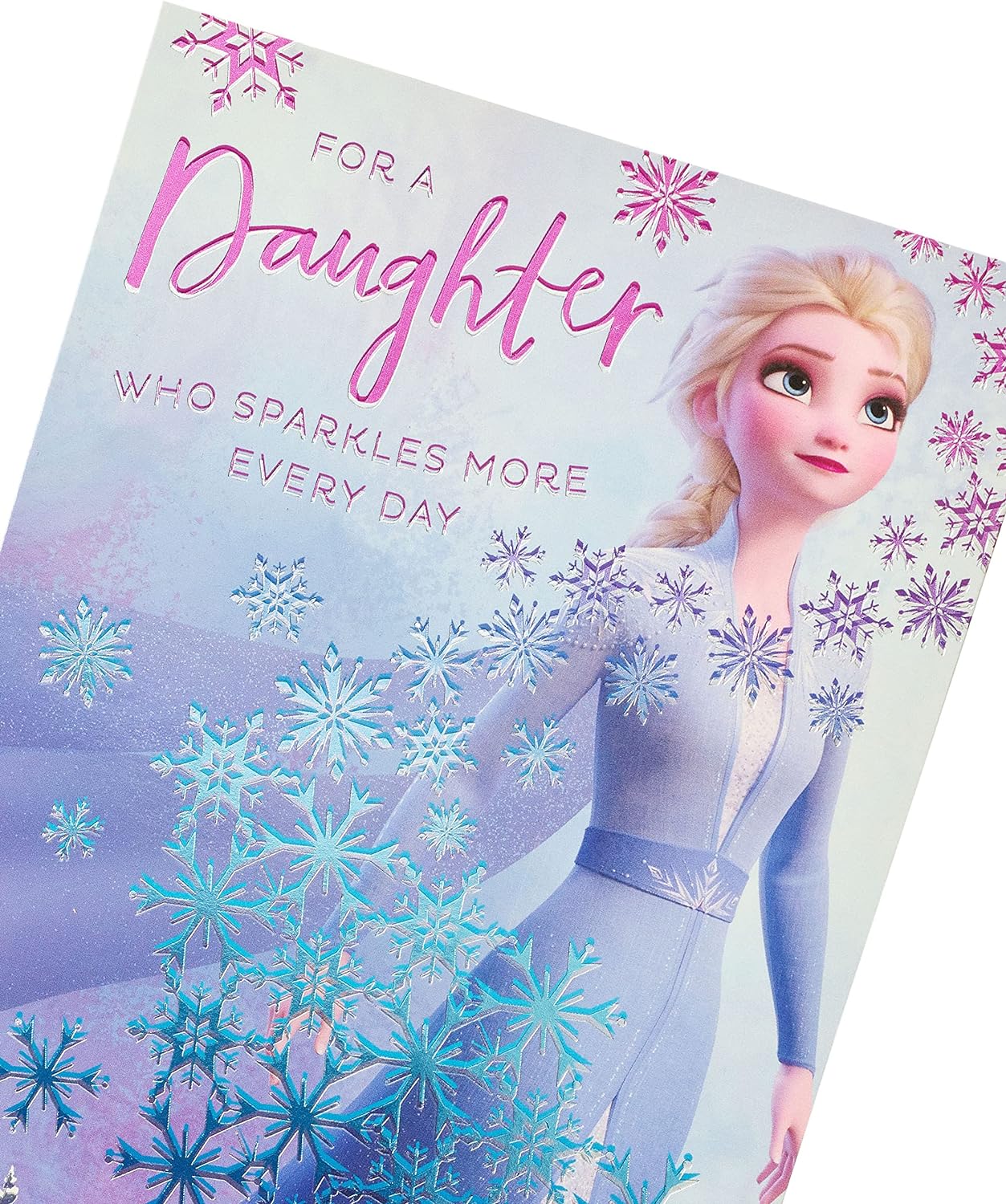 Disney Elsa birthday greeting card for daughter featuring Frozen theme, perfect for her special day, by UK Greetings.