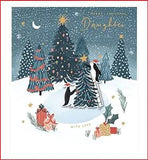 Daughter Christmas greeting card from UK Greetings with heartfelt Merry Christmas wishes and love, featuring festive holiday design.